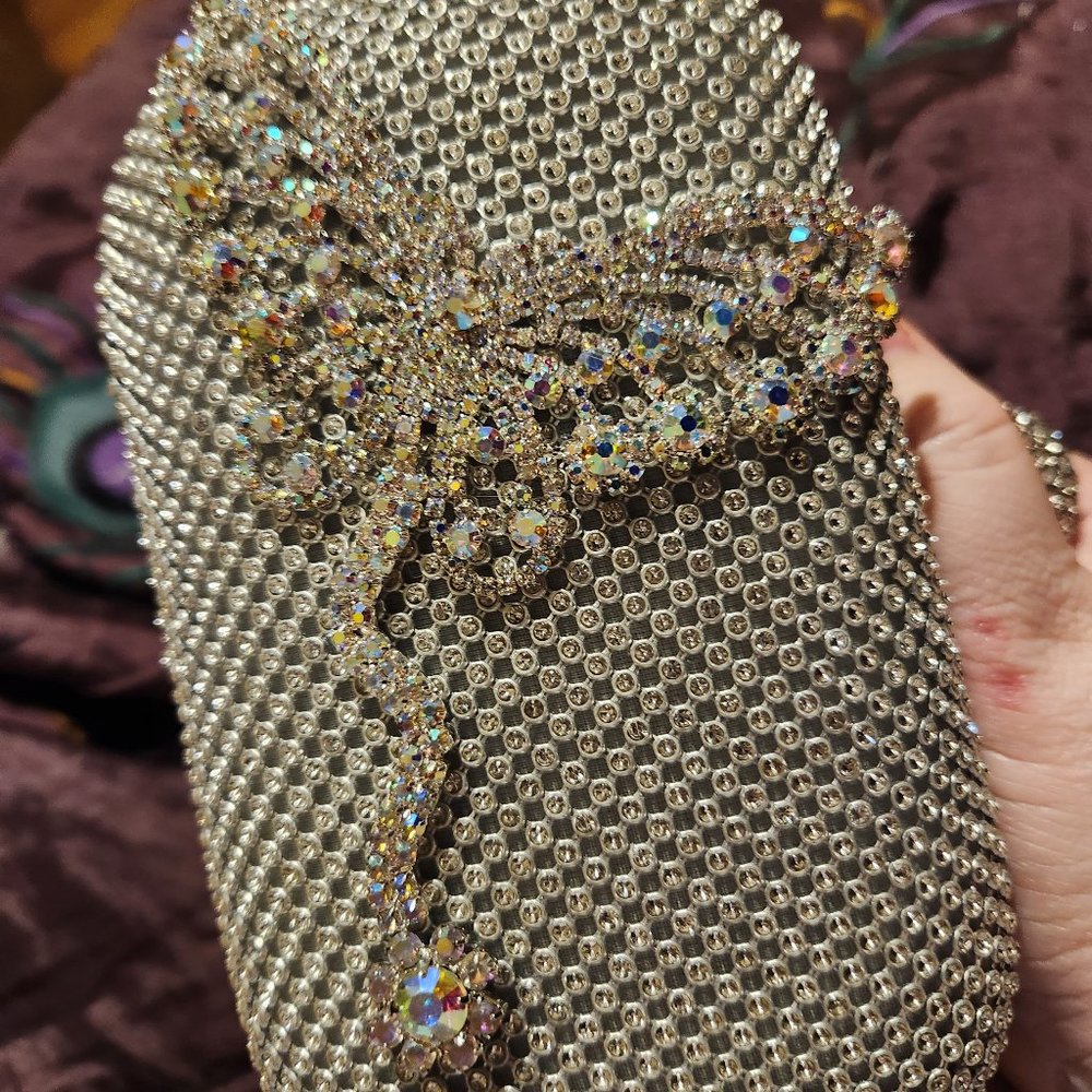 Dragonfly/butterfly rhinestone clutch